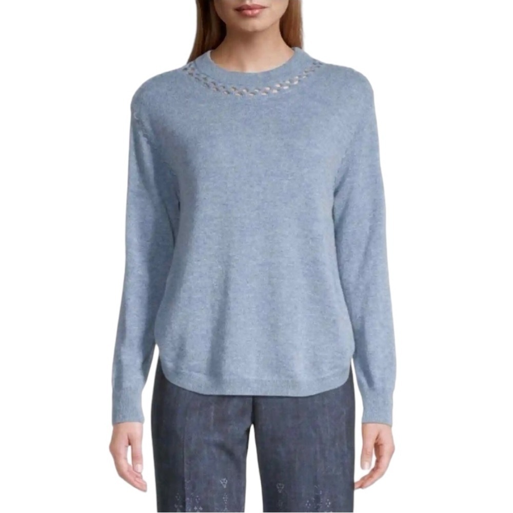 Kobi Halperin Luna Cashmere Merino Sweater in Jersey Blue Size M